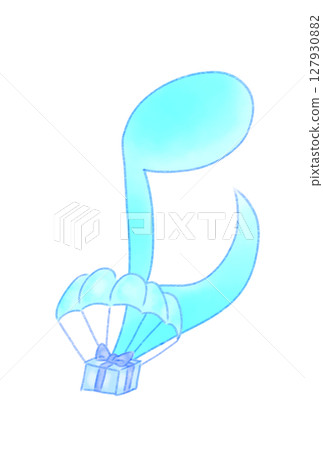 Musical note with a parachute 127930882