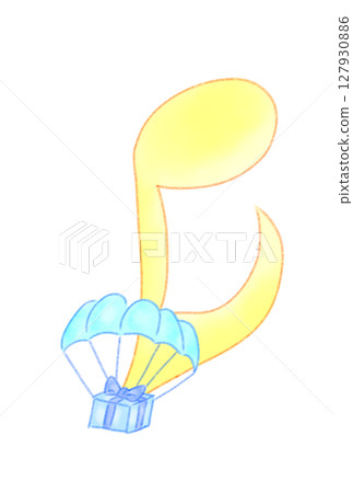 Musical note with a parachute 127930886