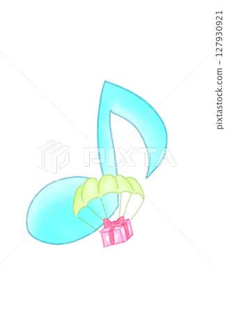 Musical note with a parachute 127930921
