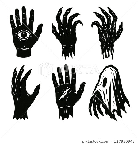 詛咒之手插圖集（6 種）/恐怖/黑暗物質 127930943