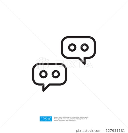 Icon of Two Speech Bubbles Representing Communication and Dialogue in Modern Digital Interaction Icon of Two Speech Bubbles Representing Communication and Dialogue in Modern Digital Interaction 127931181