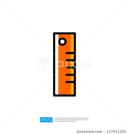 Orange Ruler Icon Representing Measurement and Design in Office Stationery Tools for Effective Planning and Precision in Geometry Orange Ruler Icon Representing Measurement and Design in Office Stationery Tools for Effective Planning and Precision in Geometry 127931200