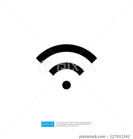 Wireless Signal Strength Icon Representing Connectivity and Communication Technology in Modern Graphic Design 127931242