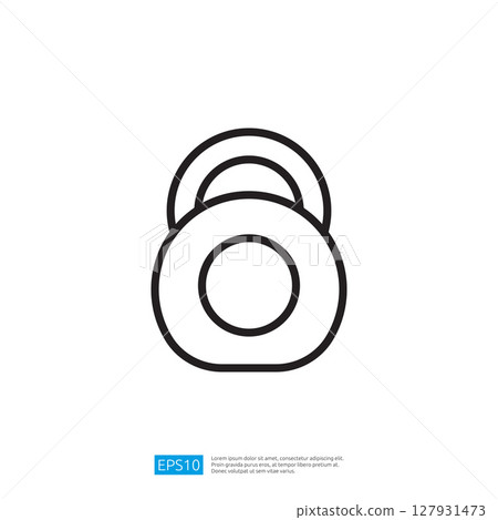 Minimalist Icon of Dumbbell for Fitness Training, Wellbeing, and Strength Building in vector Format 127931473