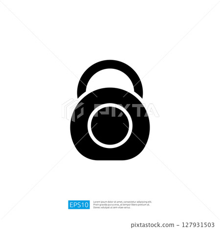 Black Padlock Icon Representing Security, Protection, and Privacy on a Clean White Background Black Padlock Icon Representing Security, Protection, and Privacy on a Clean White Background 127931503