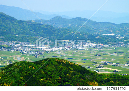 View from Hizen Inuyama Castle Observatory in Shiroishi Town, Saga Prefecture View from Hizen Inuyama Castle Observatory in Shiroishi Town, Saga Prefecture 127931792