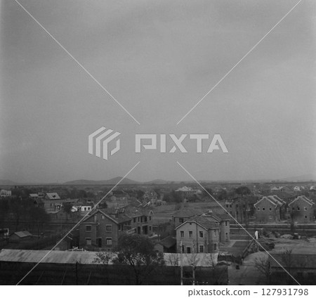 Old photo, 1938, Republic of China, Nanjing, during the Sino-Japanese War, Nanjing city as seen from the Ministry of Foreign Affairs building of the Nationalist Government 127931798