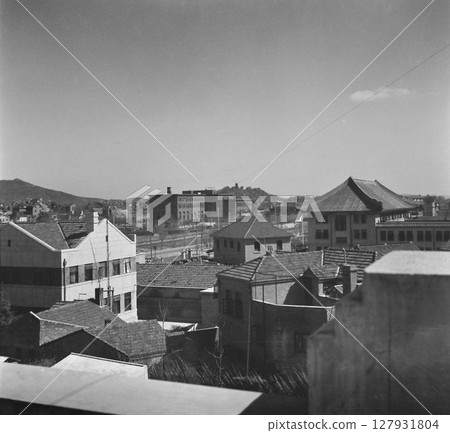 老照片，1938年，中華民國南京，在抗日戰爭期間，從國民政府外交部大樓看南京城 127931804