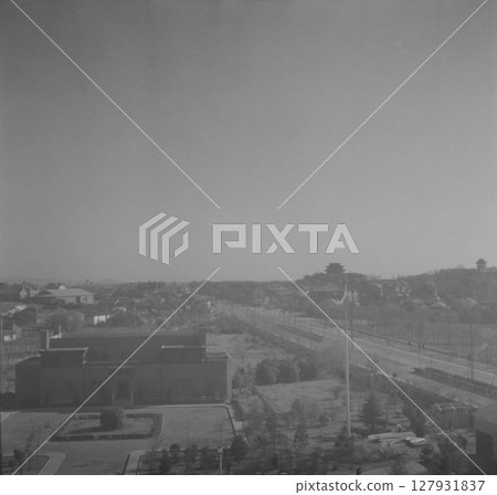 老照片，1938年，中華民國南京，在抗日戰爭期間，從國民政府外交部大樓看南京城 127931837