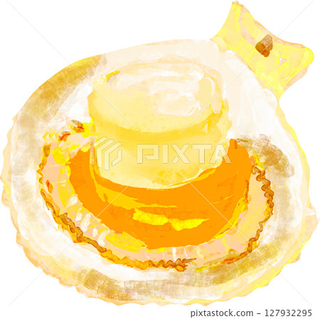 烤扇貝的插圖 烤扇貝的插圖 127932295