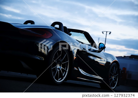 shiny black open car 127932374