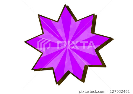 水彩風格的紫色星爆式語音泡泡的向量插圖 127932461