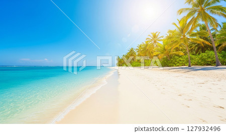 Summer sea and beach background 127932496