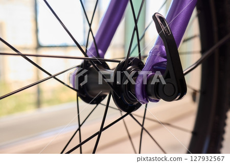 Detailed Close Up of a Modern Bicycle Gear System, Highlighting Its Components and Design Detailed Close Up of a Modern Bicycle Gear System, Highlighting Its Components and Design 127932567