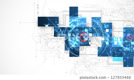 Abstract background. Scientific and technological concept. Square art. Vector 127933488