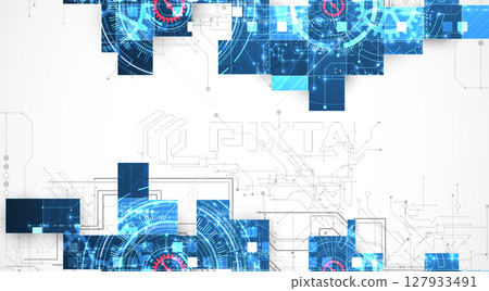 Abstract background. Scientific and technological concept. Square art. Vector 127933491