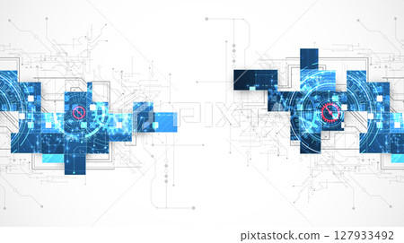 Abstract background. Scientific and technological concept. Square art. Vector 127933492