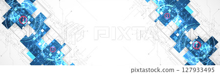 Abstract background. Scientific and technological concept. Square art. Vector 127933495