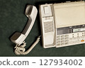 vintage phone with handset and answering machine 127934002