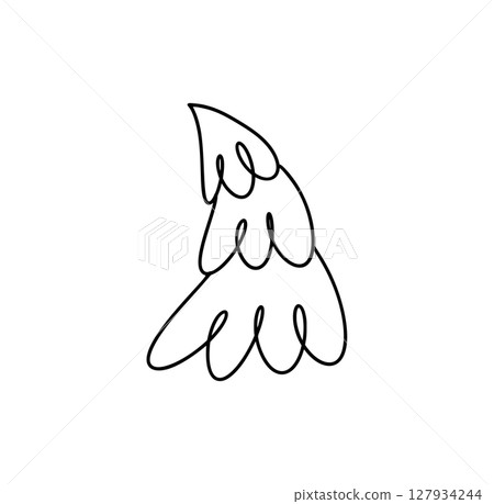 Simple vector christmas tree icon line drawing celebrating winter holidays Simple vector christmas tree icon line drawing celebrating winter holidays 127934244