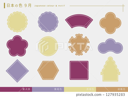 Silhouette of a Japanese motif (September colors) 127935283
