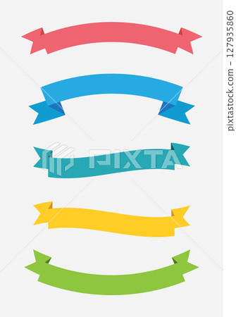 Different retro ribbons set. Icons collection on white background. Curved textile symbols. Flat vector isolated banners Different retro ribbons set. Icons collection on white background. Curved textile symbols. Flat vector isolated banners 127935860