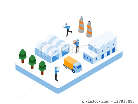 插圖素材 |等距工廠01 插圖素材 |等距工廠01 127935893