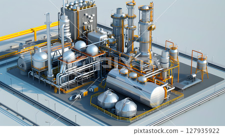The plant is a complex for oil refining and production of various types of fuel. AI Generated 127935922