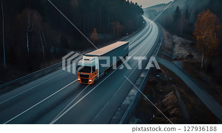 Logistics and transportation of various goods by trucks on the highway. AI Generated Logistics and transportation of various goods by trucks on the highway. AI Generated 127936188
