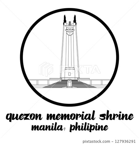 Circle Icon Quezon Memorial Shrine. Vector illustration 127936291