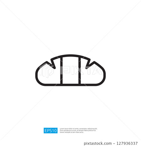 Delicious Croissant Icon Representing Freshly Baked Morning Pastry in Minimalist Line Art Style 127936337