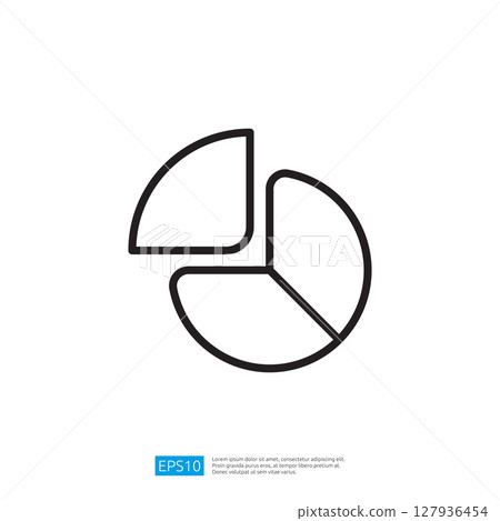 Abstract Icon of Segmented Circle Design for Data Analysis and Business Statistics Visualization in Modern Graphic Style 127936454