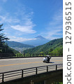 Refreshing summer blue sky and Mt. Fuji 127936515