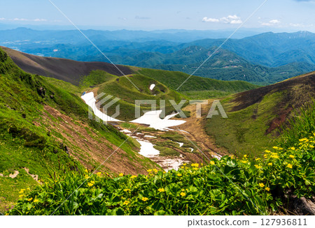 Climbing Mount Akita in early summer 127936811