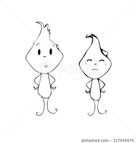 Little men postcard with love,vector illustration Little men postcard with love,vector illustration 127936874