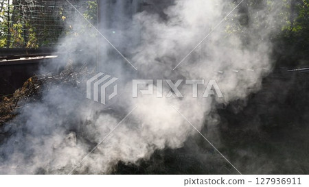 Blurry smoke background outdoors 127936911