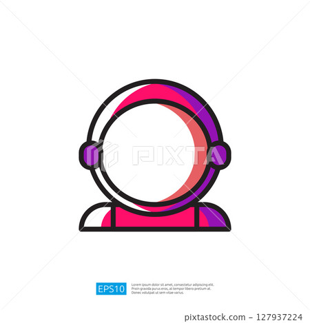 Stylized Icon of an Astronaut in Space Suit with Headset for Technology and Exploration Themes Stylized Icon of an Astronaut in Space Suit with Headset for Technology and Exploration Themes 127937224