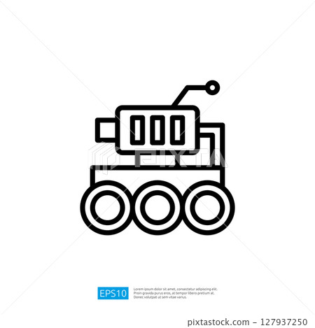 Automated Robot Vehicle Icon for Exploration and Research Missions in Technological and Scientific Innovation 127937250