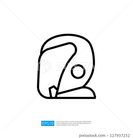 Minimalist Outline Icon of Human Head Profile Design Representing Digital Communication and Innovation in Modern Technology 127937252
