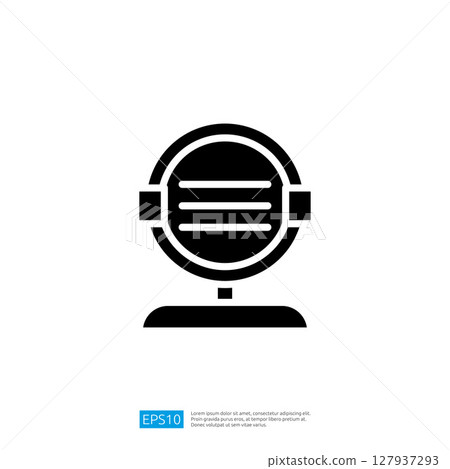 Audio Recording Icon Featuring Microphone and Headphones for Communication Technology and Media Production Audio Recording Icon Featuring Microphone and Headphones for Communication Technology and Media Production 127937293