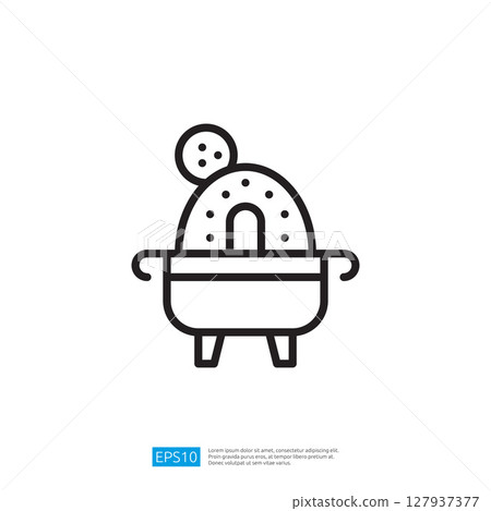 Cactus Icon Illustration in Minimalist Style Representing Nature and Modern Design with Simple Geometric Elements 127937377