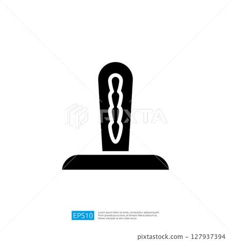 Stylized Cactus Icon Representing Growth and Nature in Minimalist Black and White Design with Simple Shapes 127937394