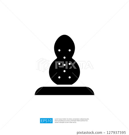 Stylized Black Cactus Icon Silhouette on White Background Representing Minimalist Desert Flora and Nature Design 127937395