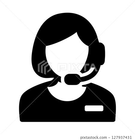 Operator, after-sales service icon Woman wearing a headset Operator, after-sales service icon Woman wearing a headset 127937431