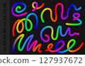 Stunning Vibrant Rainbow Lines Set 127937672