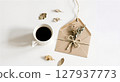 cup of coffee and gift box 127937773
