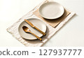 set of empty ceramic plate 127937777