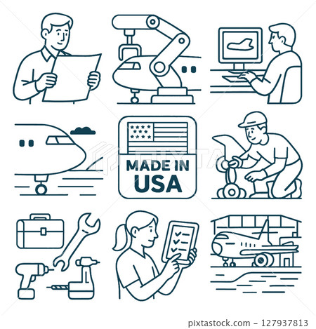 Engineering design, manufacturing, and assembly processes USA showcase innovation and teamwork 127937813