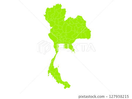 Map of Thailand, administrative divisions of the Kingdom of Thailand from a world map 127938215
