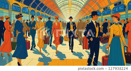 People walking through the station 127938224